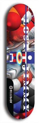 North American maple skateboard deck designed by underground artist BellyRash -- available in widths between 7.5 to 8.5 inches in both mellow concave and steep concave shapes. Artwork: Lost Jimmy