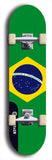 North American maple skateboard deck designed by underground artist BellyRash -- available in widths between 7.5 to 8.5 inches in both mellow concave and steep concave shapes. Artwork : 	Brazil	flag skateboard deck																				