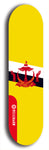 North American maple skateboard deck designed by underground artist BellyRash -- available in widths between 7.5 to 8.5 inches in both mellow concave and steep concave shapes. Artwork : 	Brunei	flag skateboard deck																				