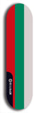 North American maple skateboard deck designed by underground artist BellyRash -- available in widths between 7.5 to 8.5 inches in both mellow concave and steep concave shapes. Artwork : 	Bulgaria	flag skateboard deck																				