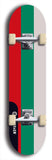 North American maple skateboard deck designed by underground artist BellyRash -- available in widths between 7.5 to 8.5 inches in both mellow concave and steep concave shapes. Artwork : 	Bulgaria	flag skateboard deck																				