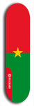 North American maple skateboard deck designed by underground artist BellyRash -- available in widths between 7.5 to 8.5 inches in both mellow concave and steep concave shapes. Artwork : 	Burkina Faso	flag skateboard deck																				