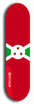 North American maple skateboard deck designed by underground artist BellyRash -- available in widths between 7.5 to 8.5 inches in both mellow concave and steep concave shapes. Artwork : 	Burundi	flag skateboard deck																				