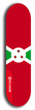 North American maple skateboard deck designed by underground artist BellyRash -- available in widths between 7.5 to 8.5 inches in both mellow concave and steep concave shapes. Artwork : 	Burundi	flag skateboard deck																				