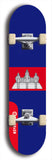 North American maple skateboard deck designed by underground artist BellyRash -- available in widths between 7.5 to 8.5 inches in both mellow concave and steep concave shapes. Artwork : 	Cambodia	flag skateboard deck																				