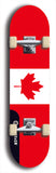 North American maple skateboard deck designed by underground artist BellyRash -- available in widths between 7.5 to 8.5 inches in both mellow concave and steep concave shapes. Artwork : 	Canada	flag skateboard deck																				