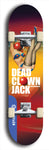 Skateboard deck: Limited edition, North American maple skateboard deck designed by underground artist BellyRash - available widths 7.5 to 8.5 inches in both mellow concave and steep concave shapes. Artwork: DEAD CLOWN JACK logo brand popsicle-shaped deck