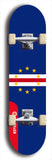North American maple skateboard deck designed by underground artist BellyRash -- available in widths between 7.5 to 8.5 inches in both mellow concave and steep concave shapes. Artwork : 	Cabo Verde	flag skateboard deck																				
