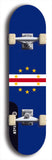 North American maple skateboard deck designed by underground artist BellyRash -- available in widths between 7.5 to 8.5 inches in both mellow concave and steep concave shapes. Artwork : 	Cabo Verde	flag skateboard deck																				