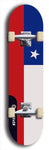North American maple skateboard deck designed by underground artist BellyRash -- available in widths between 7.5 to 8.5 inches in both mellow concave and steep concave shapes. Artwork : 	Chile	flag skateboard deck																				