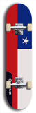 North American maple skateboard deck designed by underground artist BellyRash -- available in widths between 7.5 to 8.5 inches in both mellow concave and steep concave shapes. Artwork : 	Chile	flag skateboard deck																				