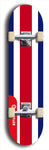 North American maple skateboard deck designed by underground artist BellyRash -- available in widths between 7.5 to 8.5 inches in both mellow concave and steep concave shapes. Artwork : 	Costa Rica	flag skateboard deck																				