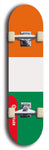 North American maple skateboard deck designed by underground artist BellyRash -- available in widths between 7.5 to 8.5 inches in both mellow concave and steep concave shapes. Artwork : 	Côte d'Ivoire	flag skateboard deck																				