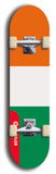 North American maple skateboard deck designed by underground artist BellyRash -- available in widths between 7.5 to 8.5 inches in both mellow concave and steep concave shapes. Artwork : 	Côte d'Ivoire	flag skateboard deck																				