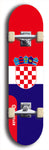 North American maple skateboard deck designed by underground artist BellyRash -- available in widths between 7.5 to 8.5 inches in both mellow concave and steep concave shapes. Artwork : 	Croatia	flag skateboard deck																				