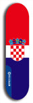 North American maple skateboard deck designed by underground artist BellyRash -- available in widths between 7.5 to 8.5 inches in both mellow concave and steep concave shapes. Artwork : 	Croatia	flag skateboard deck																				