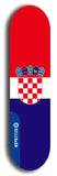 North American maple skateboard deck designed by underground artist BellyRash -- available in widths between 7.5 to 8.5 inches in both mellow concave and steep concave shapes. Artwork : 	Croatia	flag skateboard deck																				