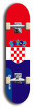 North American maple skateboard deck designed by underground artist BellyRash -- available in widths between 7.5 to 8.5 inches in both mellow concave and steep concave shapes. Artwork : 	Croatia	flag skateboard deck																				