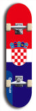 North American maple skateboard deck designed by underground artist BellyRash -- available in widths between 7.5 to 8.5 inches in both mellow concave and steep concave shapes. Artwork : 	Croatia	flag skateboard deck																				