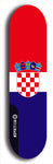 North American maple skateboard deck designed by underground artist BellyRash -- available in widths between 7.5 to 8.5 inches in both mellow concave and steep concave shapes. Artwork : 	Croatia	flag skateboard deck																				