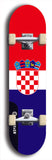 North American maple skateboard deck designed by underground artist BellyRash -- available in widths between 7.5 to 8.5 inches in both mellow concave and steep concave shapes. Artwork : 	Croatia	flag skateboard deck																				