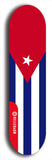 North American maple skateboard deck designed by underground artist BellyRash -- available in widths between 7.5 to 8.5 inches in both mellow concave and steep concave shapes. Artwork : 	Cuba	flag skateboard deck																				