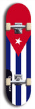 North American maple skateboard deck designed by underground artist BellyRash -- available in widths between 7.5 to 8.5 inches in both mellow concave and steep concave shapes. Artwork : 	Cuba	flag skateboard deck																				