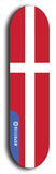 North American maple skateboard deck designed by underground artist BellyRash -- available in widths between 7.5 to 8.5 inches in both mellow concave and steep concave shapes. Artwork : 	Denmark	flag skateboard deck																				