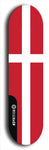 North American maple skateboard deck designed by underground artist BellyRash -- available in widths between 7.5 to 8.5 inches in both mellow concave and steep concave shapes. Artwork : 	Denmark	flag skateboard deck																				