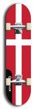 North American maple skateboard deck designed by underground artist BellyRash -- available in widths between 7.5 to 8.5 inches in both mellow concave and steep concave shapes. Artwork : 	Denmark	flag skateboard deck																				