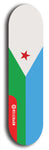 North American maple skateboard deck designed by underground artist BellyRash -- available in widths between 7.5 to 8.5 inches in both mellow concave and steep concave shapes. Artwork : 	Djibouti	flag skateboard deck																				