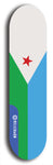 North American maple skateboard deck designed by underground artist BellyRash -- available in widths between 7.5 to 8.5 inches in both mellow concave and steep concave shapes. Artwork : 	Djibouti	flag skateboard deck																				