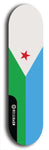 North American maple skateboard deck designed by underground artist BellyRash -- available in widths between 7.5 to 8.5 inches in both mellow concave and steep concave shapes. Artwork : 	Djibouti	flag skateboard deck																				