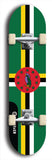 North American maple skateboard deck designed by underground artist BellyRash -- available in widths between 7.5 to 8.5 inches in both mellow concave and steep concave shapes. Artwork : 	Dominica	flag skateboard deck																				