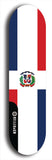 North American maple skateboard deck designed by underground artist BellyRash -- available in widths between 7.5 to 8.5 inches in both mellow concave and steep concave shapes. Artwork : 	Dominican Republic	flag skateboard deck																				