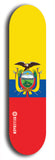 North American maple skateboard deck designed by underground artist BellyRash -- available in widths between 7.5 to 8.5 inches in both mellow concave and steep concave shapes. Artwork : 	Ecuador	flag skateboard deck																				