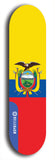 North American maple skateboard deck designed by underground artist BellyRash -- available in widths between 7.5 to 8.5 inches in both mellow concave and steep concave shapes. Artwork : 	Ecuador	flag skateboard deck																				