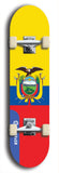 North American maple skateboard deck designed by underground artist BellyRash -- available in widths between 7.5 to 8.5 inches in both mellow concave and steep concave shapes. Artwork : 	Ecuador	flag skateboard deck																				