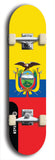 North American maple skateboard deck designed by underground artist BellyRash -- available in widths between 7.5 to 8.5 inches in both mellow concave and steep concave shapes. Artwork : 	Ecuador	flag skateboard deck																				
