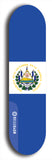 North American maple skateboard deck designed by underground artist BellyRash -- available in widths between 7.5 to 8.5 inches in both mellow concave and steep concave shapes. Artwork : 	El Salvador	flag skateboard deck																				