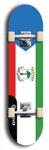 North American maple skateboard deck designed by underground artist BellyRash -- available in widths between 7.5 to 8.5 inches in both mellow concave and steep concave shapes. Artwork : 	Equatorial Guinea	flag skateboard deck																				