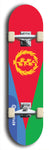 North American maple skateboard deck designed by underground artist BellyRash -- available in widths between 7.5 to 8.5 inches in both mellow concave and steep concave shapes. Artwork : 	Eritrea	flag skateboard deck																				