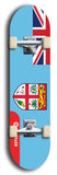 North American maple skateboard deck designed by underground artist BellyRash -- available in widths between 7.5 to 8.5 inches in both mellow concave and steep concave shapes. Artwork : 	Fiji	flag skateboard deck																				