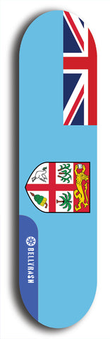 North American maple skateboard deck designed by underground artist BellyRash -- available in widths between 7.5 to 8.5 inches in both mellow concave and steep concave shapes. Artwork : 	Fiji	flag skateboard deck																				