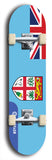 North American maple skateboard deck designed by underground artist BellyRash -- available in widths between 7.5 to 8.5 inches in both mellow concave and steep concave shapes. Artwork : 	Fiji	flag skateboard deck																				