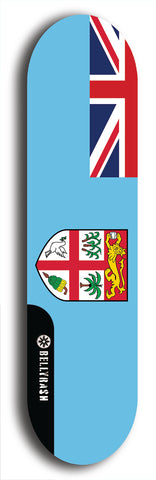 North American maple skateboard deck designed by underground artist BellyRash -- available in widths between 7.5 to 8.5 inches in both mellow concave and steep concave shapes. Artwork : 	Fiji	flag skateboard deck																				
