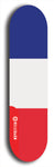 North American maple skateboard deck designed by underground artist BellyRash -- available in widths between 7.5 to 8.5 inches in both mellow concave and steep concave shapes. Artwork : 	France	flag skateboard deck																				
