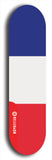 North American maple skateboard deck designed by underground artist BellyRash -- available in widths between 7.5 to 8.5 inches in both mellow concave and steep concave shapes. Artwork : 	France	flag skateboard deck																				