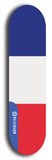 North American maple skateboard deck designed by underground artist BellyRash -- available in widths between 7.5 to 8.5 inches in both mellow concave and steep concave shapes. Artwork : 	France	flag skateboard deck																				