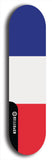 North American maple skateboard deck designed by underground artist BellyRash -- available in widths between 7.5 to 8.5 inches in both mellow concave and steep concave shapes. Artwork : 	France	flag skateboard deck																				